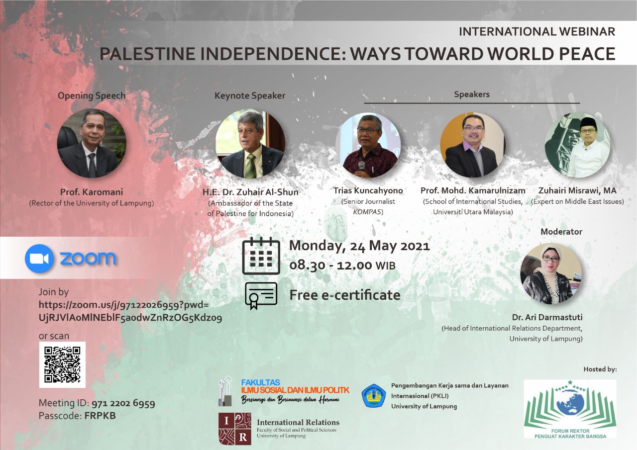 sertifikat International Webinar Palestine Independence : Ways Toward World Peace